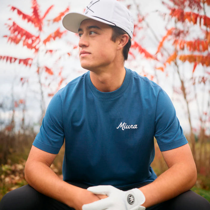 Miura Autumn Script Tee - Airforce Blue