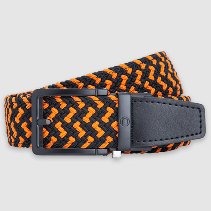 Nexbelt Braided Orange & Black Golf Ratchet Belt
