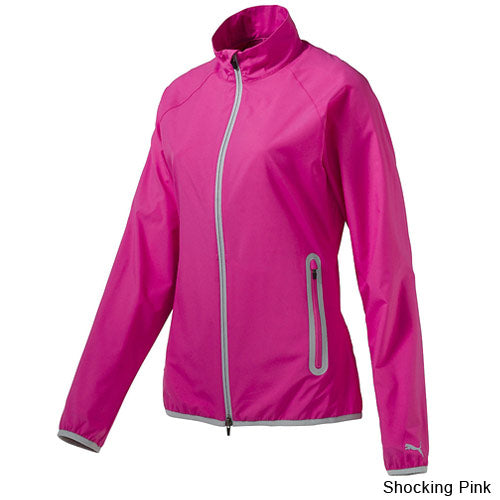 Puma Ladies Full Zip Wind Golf Jacket (#572302) S Shocking Pink