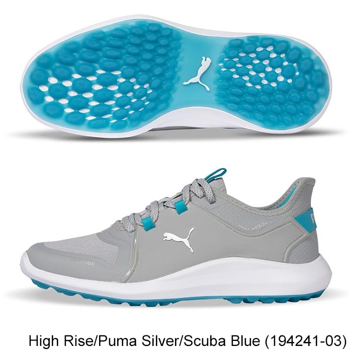 PUMA Ladies IGNITE FASTEN8 Golf Shoes 6.0 High Rise/Puma Silver/Scuba Blu