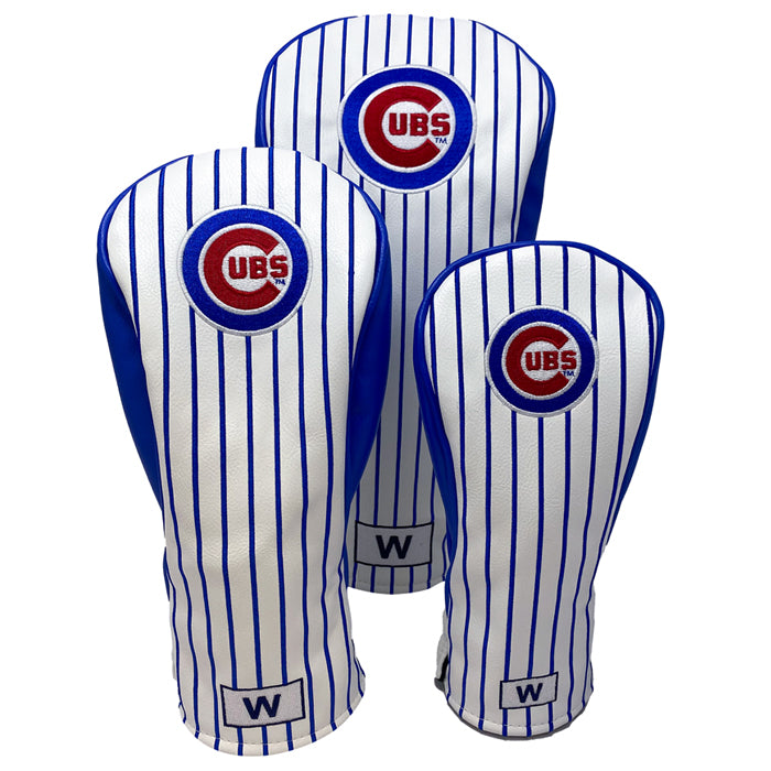 Chicago Cubs Wood Covers (White/Blue Pinstripe)