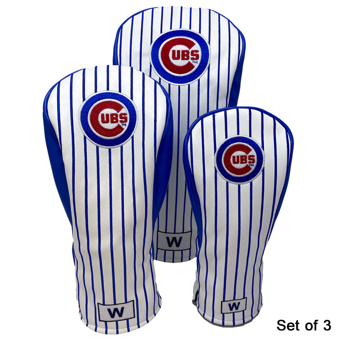 Chicago Cubs Wood Covers (White/Blue Pinstripe)
