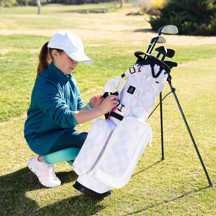 Sunday Golf RECESS KIDS GOLF BAG - Pink/White Checker