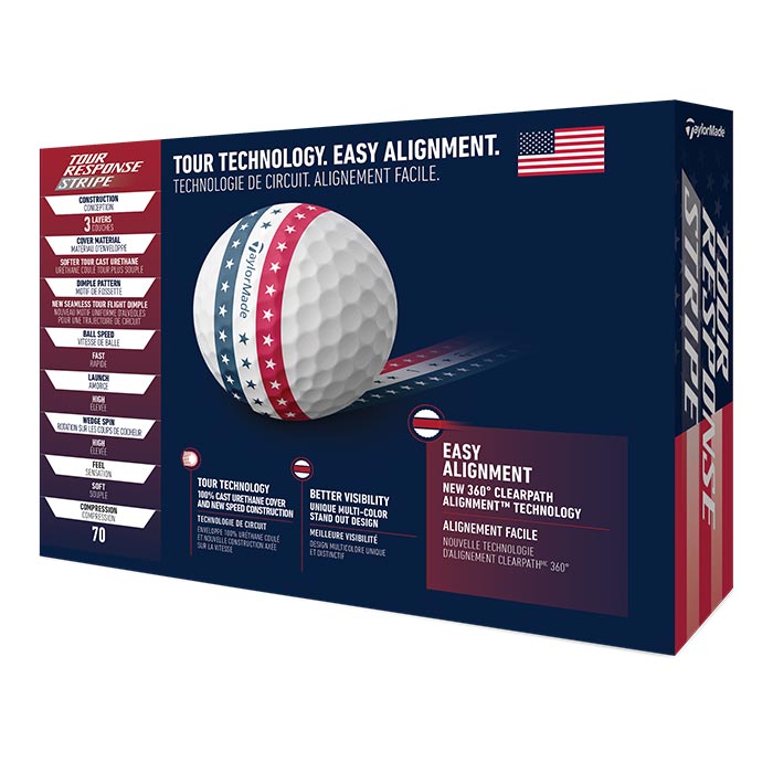 TaylorMade Tour Response Stripe USA Stripe Golf Ball