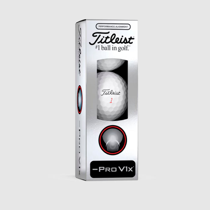 Titleist 2025 Pro V1x Left Dash AIM Performance Alignment Golf Balls