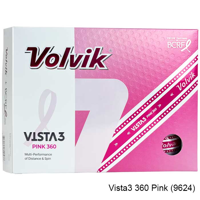 Volvik BCRF Vista3 360 Pink Golf Balls