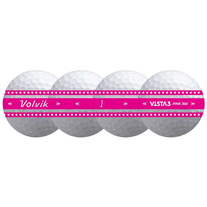 Volvik BCRF Vista3 360 Pink Golf Balls