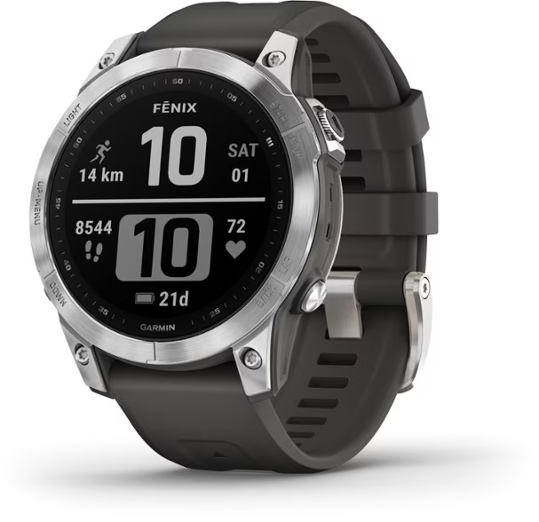 Garmin fenix 7 Standard Edition GPS Watch Silver with Graphite Band (010-