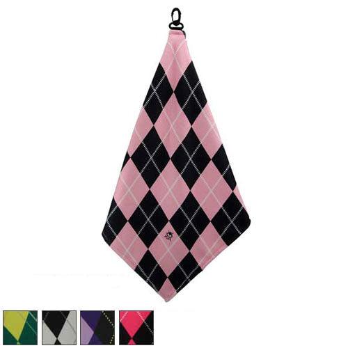 BeeJos Argyle Microfiber Towels Pink Diamond Hot Pink Argyle - Fairway Golf
