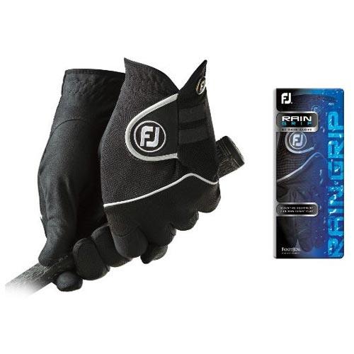 FootJoy Ladies RainGrip Pair Gloves L Black Regular Pair (67267) - Fairway Golf