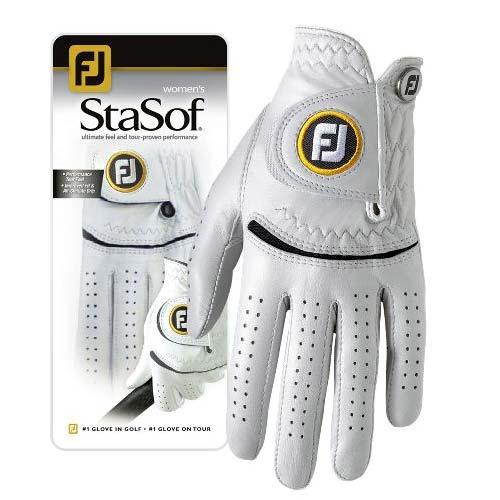 FootJoy Ladies StaSof White Gloves L Pearl RH/Regular (#67371) - Fairway Golf