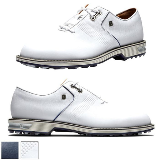 Footjoy Premiere Flint Spikeless Laced Series Shoes 10.5 White/White/Navy (53922) W - Fairway Golf