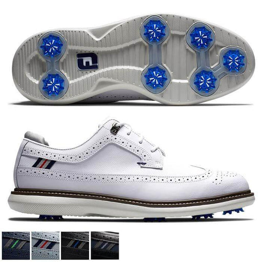 Footjoy Traditions - Wing Tip Golf Shoes 11.5 Gray/Navy/Red (57912) M - Fairway Golf