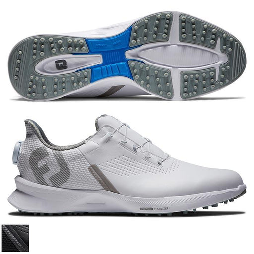 Footjoy FJ Fuel BOA Shoes 8.5 White/White/Blue Jay (55446) W - Fairway Golf
