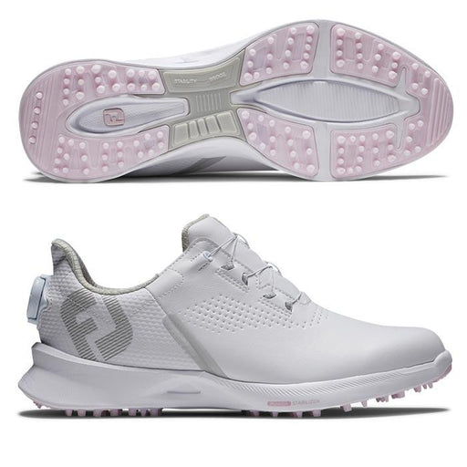 Footjoy Ladies FJ Fuel BOA Shoes 6.5 White/Light Pink (92370) W - Fairway Golf