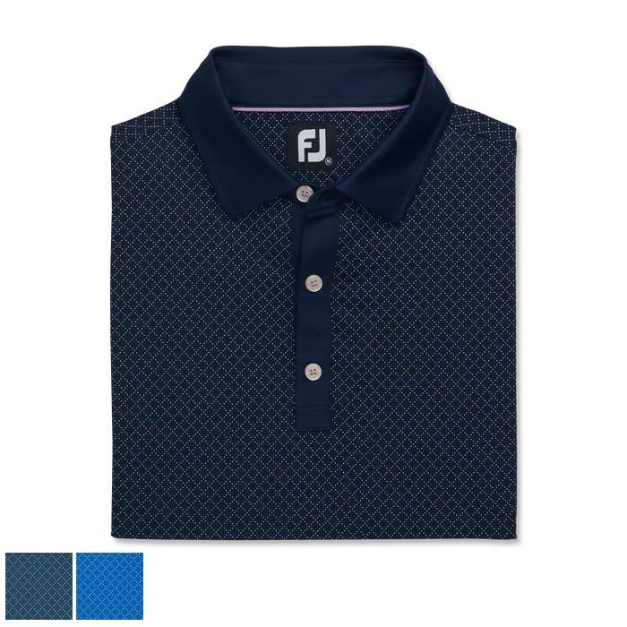 Footjoy Diamond Dot Print Lisle Self Collar S Royal (29582) - Fairway Golf
