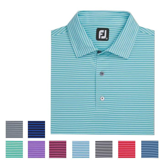 FootJoy Lisle Feeder Stripe Self Collar M Red / Pink (28104) - Fairway Golf