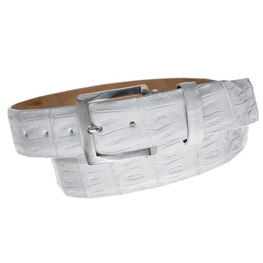 Links & Kings Caiman Crocodile Belt 33.0 White - Fairway Golf