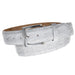 Links & Kings Caiman Crocodile Belt 30.0 White - Fairway Golf