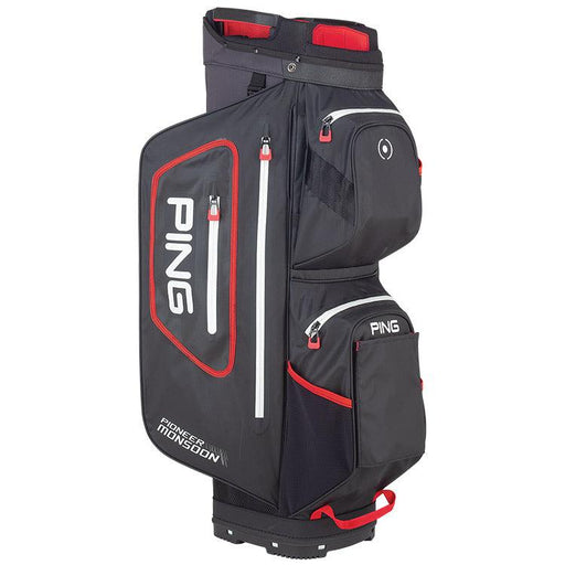 Ping Pioneer Monsoon Cart Bag Black/Scarlet/White (34742-01) - Fairway Golf