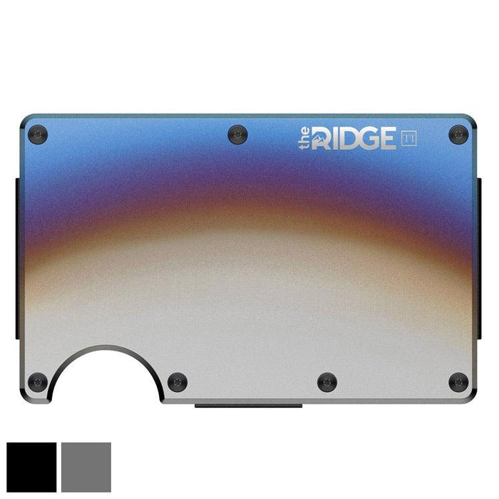 The Ridge Titanium Wallet Aluminum/Celeste Cash Strap - Fairway Golf