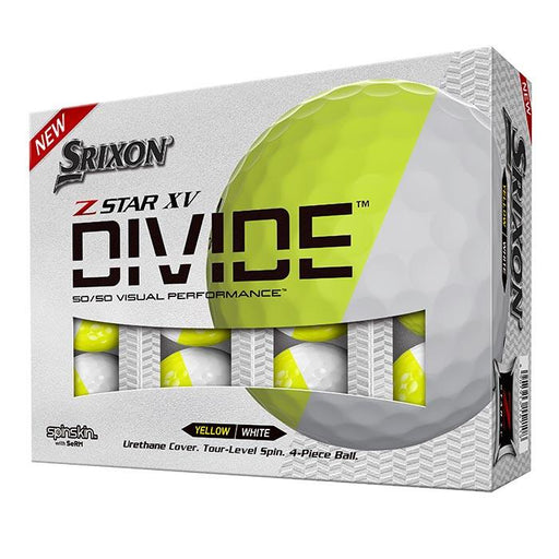 Srixon Z-STAR XV DIVIDE Golf Ball Yellow/White (Sleeve/3 Ball Pac - Fairway Golf