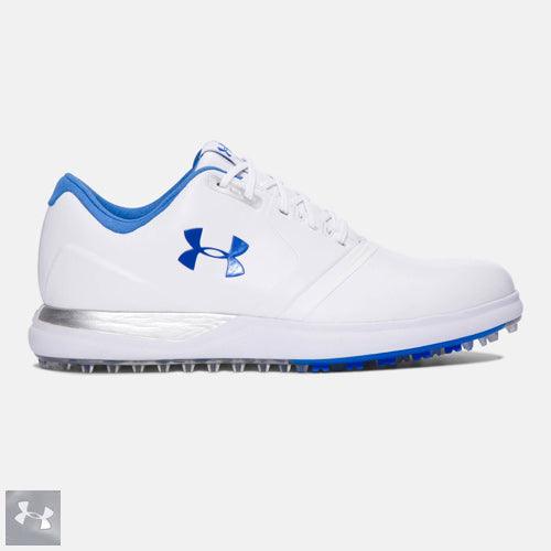 Under Armour Ladies UA Performance Spikeless Golf Shoes 7.5 White/Mediterranean (#1297176-1 - Fairway Golf